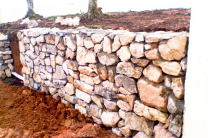 Natural stone wall.