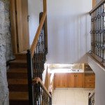 Looking down into the traditional kitchen